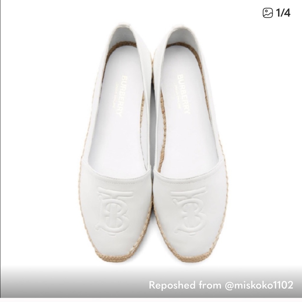 Burberry Cream Espadrille Flats
